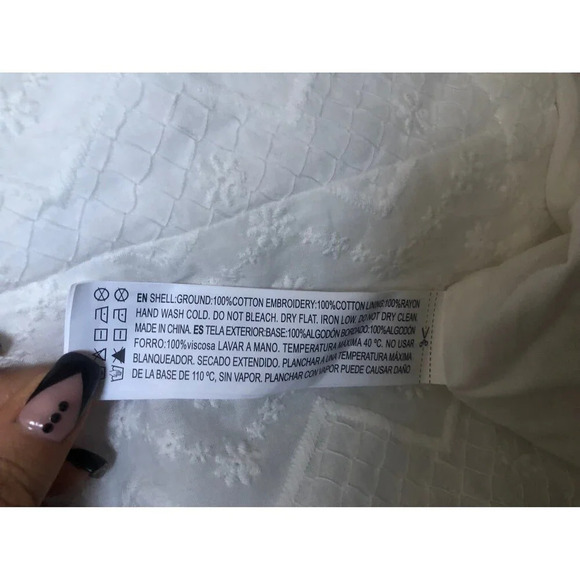 Forever 21 Women’s Mini Dress embroidered white size L - Picture 4 of 6